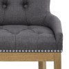 Knightsbridge Oak Stool Charcoal Fabric