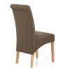Carlo Oak Chair Brown Fabric
