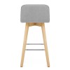 Tide Wooden Stool Grey Fabric