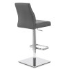 Martello Real Leather Stool Grey