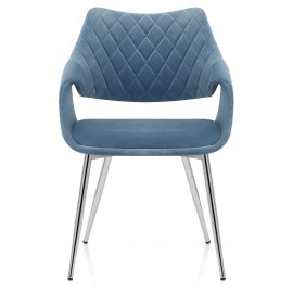 Fairfield Chrome Chair Blue Velvet