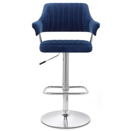 Skyline Bar Chair Blue Velvet
