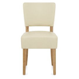 Rhodes Oak Dining Chair Cream Leather