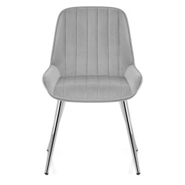 Mustang Chrome Chair Grey Velvet