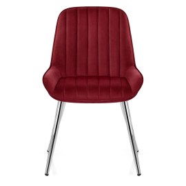 Mustang Chrome Chair Red Velvet