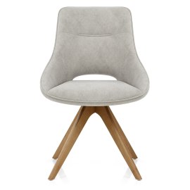 Cloud Wooden Dining Chair Light Grey Fabric