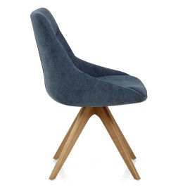 Lure Wooden Dining Chair Blue Fabric