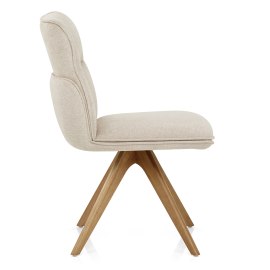 Cody Wooden Dining Chair Beige Fabric