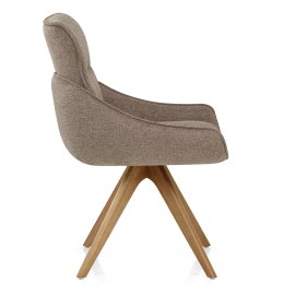 Creed Wooden Dining Chair Brown Fabric