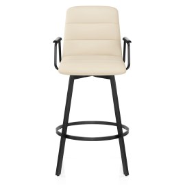 Marco Stool Black Arms & Cream Leather