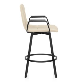 Marco Stool Black Arms & Cream Leather