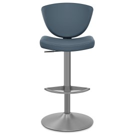 Pearl Real Leather Stool Blue