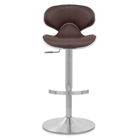 Deluxe Duo Leather Brushed Stool Brown