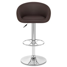 Zenith Real Leather Stool Brown