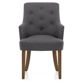 Broadway Oak Chair Charcoal Fabric