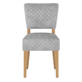 Ramsay Oak Dining Chair Grey Velvet
