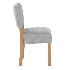 Ramsay Oak Dining Chair Grey Velvet