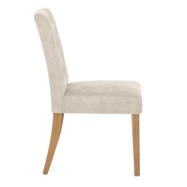 Banbury Oak Dining Chair Beige Velvet