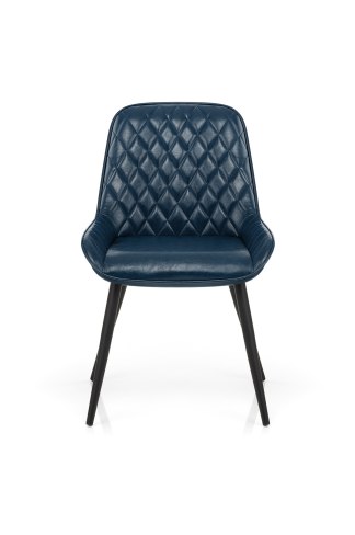 Lincoln Chair Antique Blue Atlantic, Blue Faux Leather Armchair