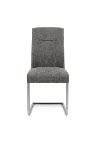 Lancaster Dining Chair Grey Leather - Atlantic Shopping
