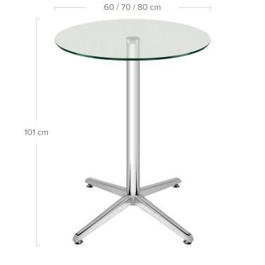 Milan Bar Table Glass Dimensions