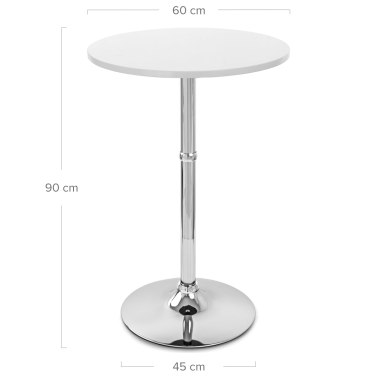 Sovereign Bar Table White Dimensions