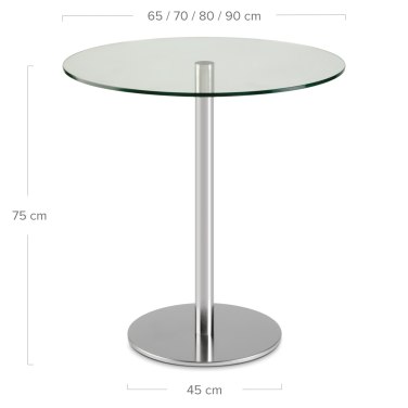 Small Helsinki Glass Table Dimensions