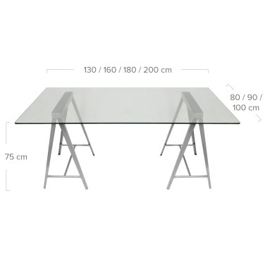 A Frame Glass Table Dimensions