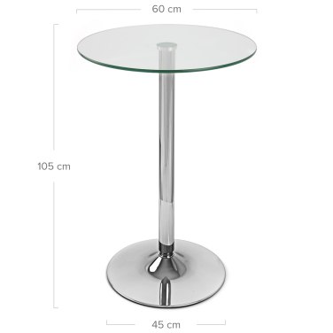 Vetro 105cm Poseur Table Dimensions
