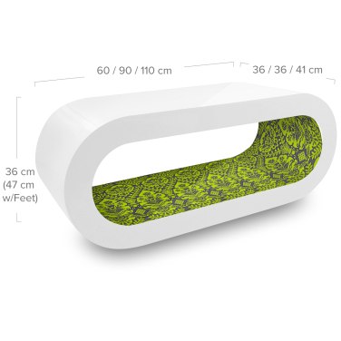 White Orbit Coffee Table Lime Pattern Inner Dimensions