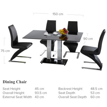 Trinity Dining Set & Ankara Chair Dimensions
