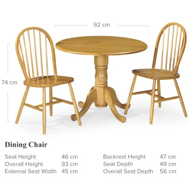 Dundee Dining Set Dimensions