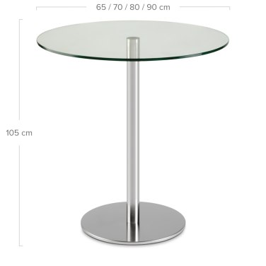 Naples Poseur Table Glass Dimensions