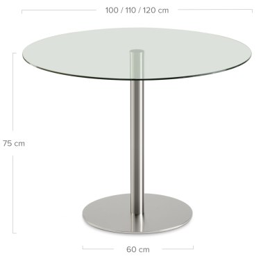 Large Helsinki Glass Table Dimensions