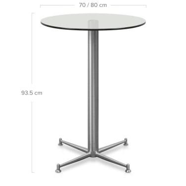 Cortina Bar Table Glass Dimensions