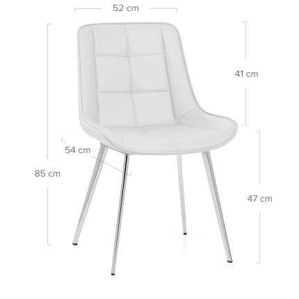 Milano Dining Chair White Dimensions
