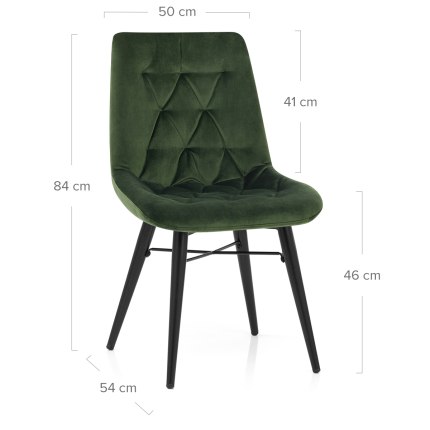 Roxy Dining Chair Green Velvet Dimensions