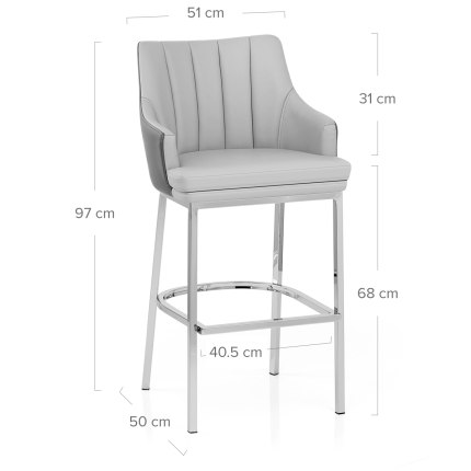 Orion Bar Stool Leather Dimensions