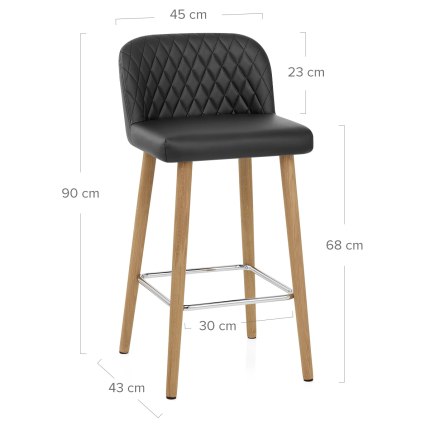 Pacific Wooden Stool Black Dimensions