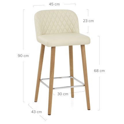 Pacific Wooden Stool Cream Dimensions