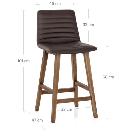 Spritz Wooden Stool Brown Dimensions