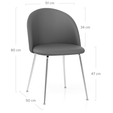 Novello Dining Chair Charcoal Dimensions