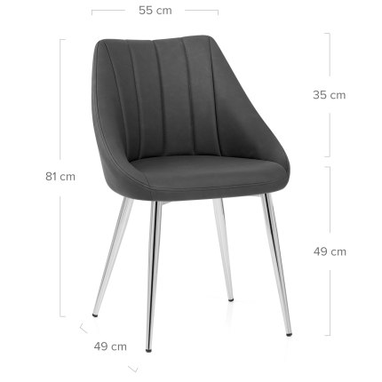 Tempo Dining Chair Charcoal Dimensions