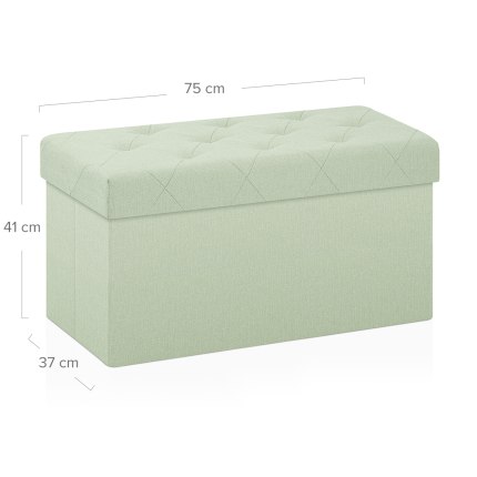 Pandora Foldable Ottoman Green Fabric Dimensions