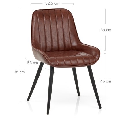 Mustang Chair Antique Brown Dimensions