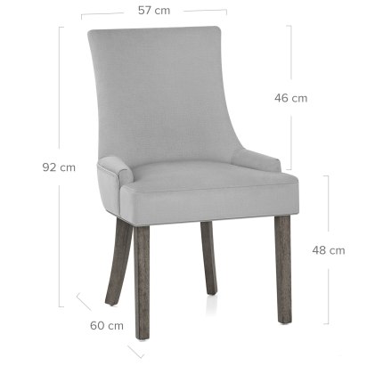 Richmond Grey Oak Chair Grey Fabric Dimensions
