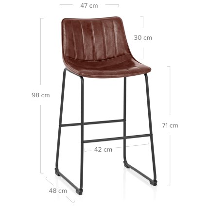 Tucker Stool Antique Brown Dimensions
