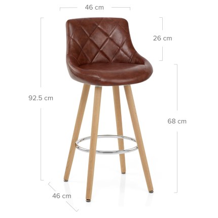 Fuse Wooden Stool Antique Brown Dimensions