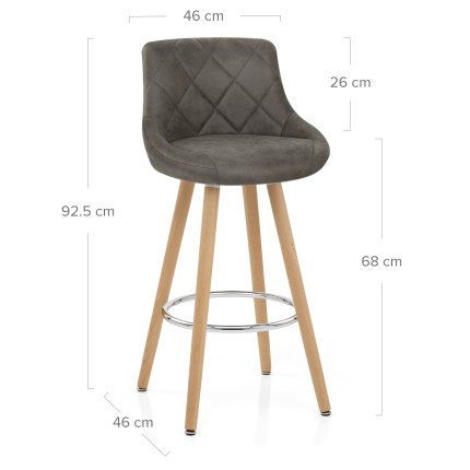 Fuse Wooden Stool Charcoal Dimensions