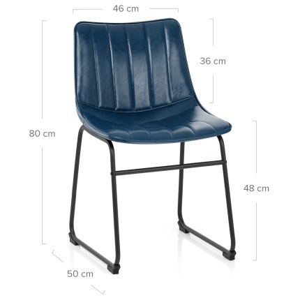 Tucker Chair Antique Blue Dimensions